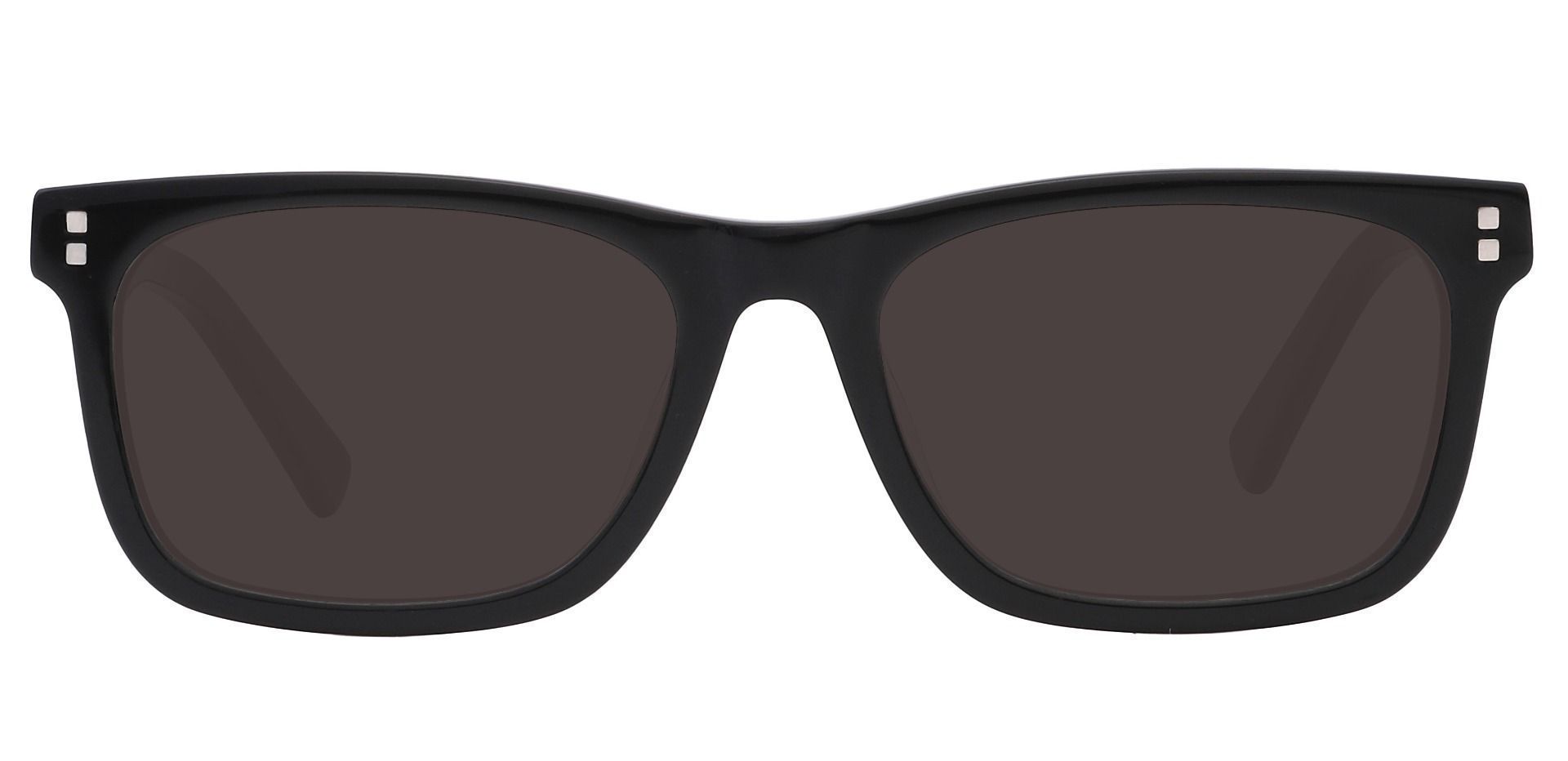 Liberty Rectangle Lined Bifocal Sunglasses - Black Frame With Gray Lenses