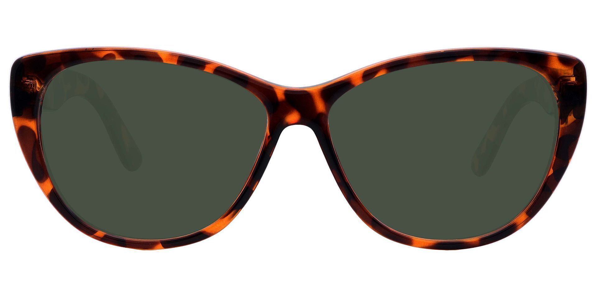 Lynn Cat-Eye Reading Sunglasses - Tortoise Frame With Green Lenses