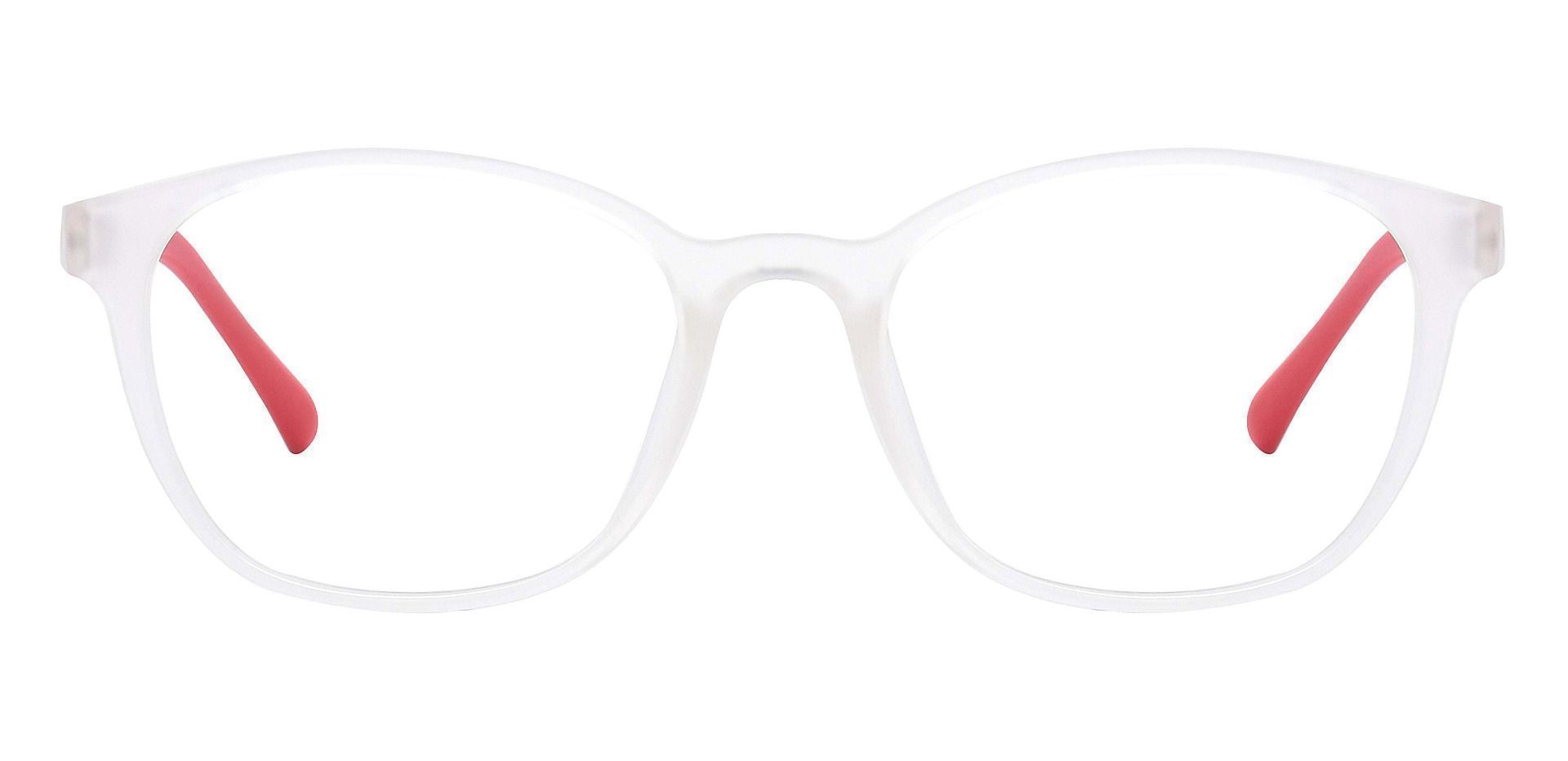 Hillman Rectangle Prescription Glasses - The Frame Is Clear And Red