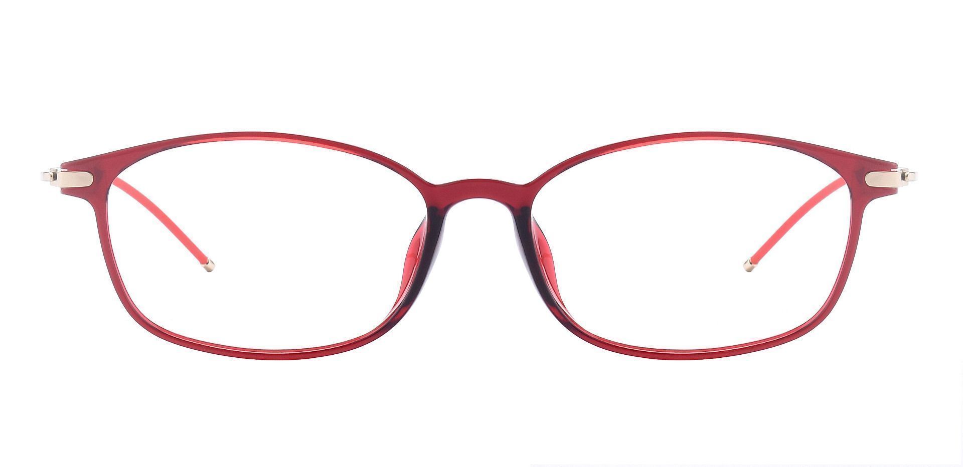 Decker Oval Non-Rx Glasses - Red