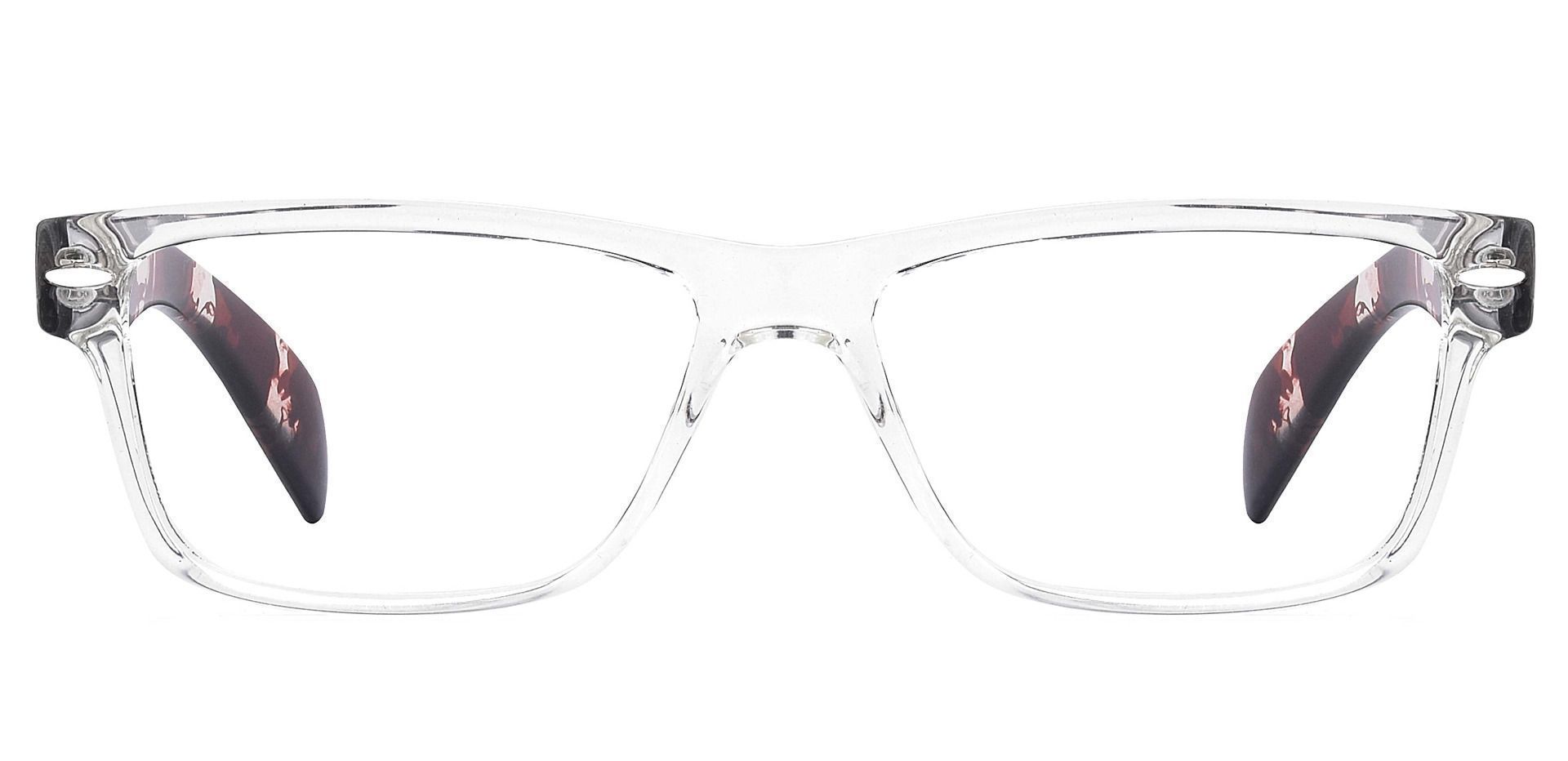 Tate Rectangle Blue Light Blocking Glasses - The Frame Is Clear And Tortoise
