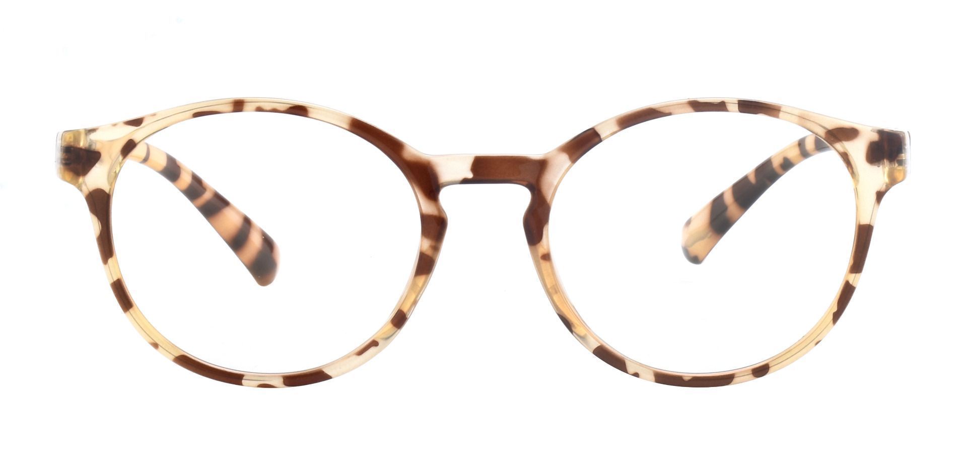 Safari Oval Prescription Glasses - Crystal Brown Cheetah Print