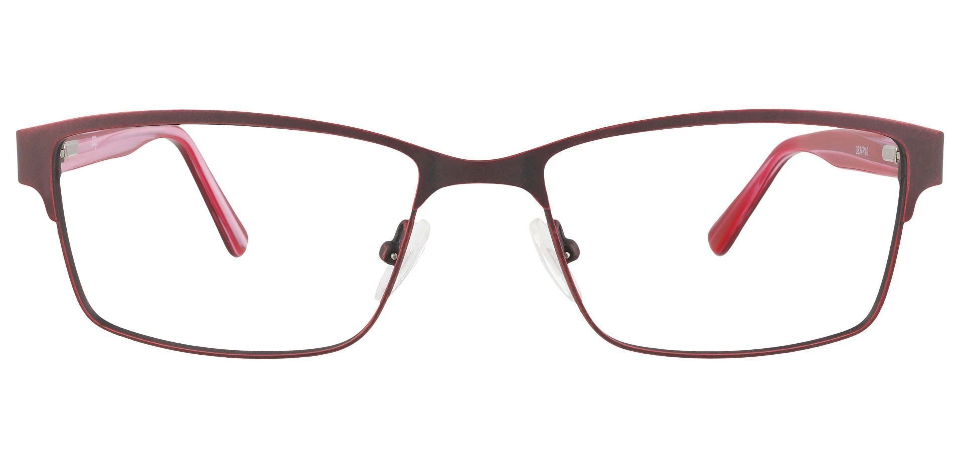 Bishop Rectangle Lined Bifocal Glasses - Red | Men's Eyeglasses | Payne ...