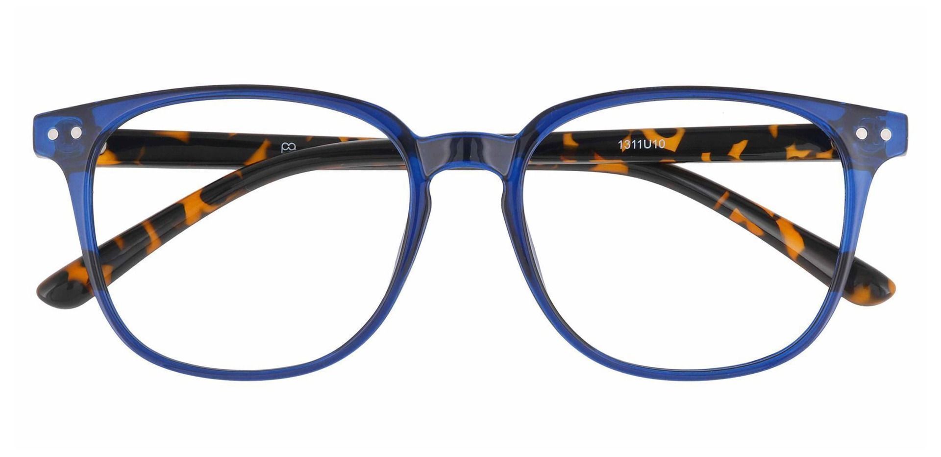 Preppy Rectangular Frame in Deep Sea Blue Eyeglasses High End Designer Prescription Glasses Blue Light - Vint & York