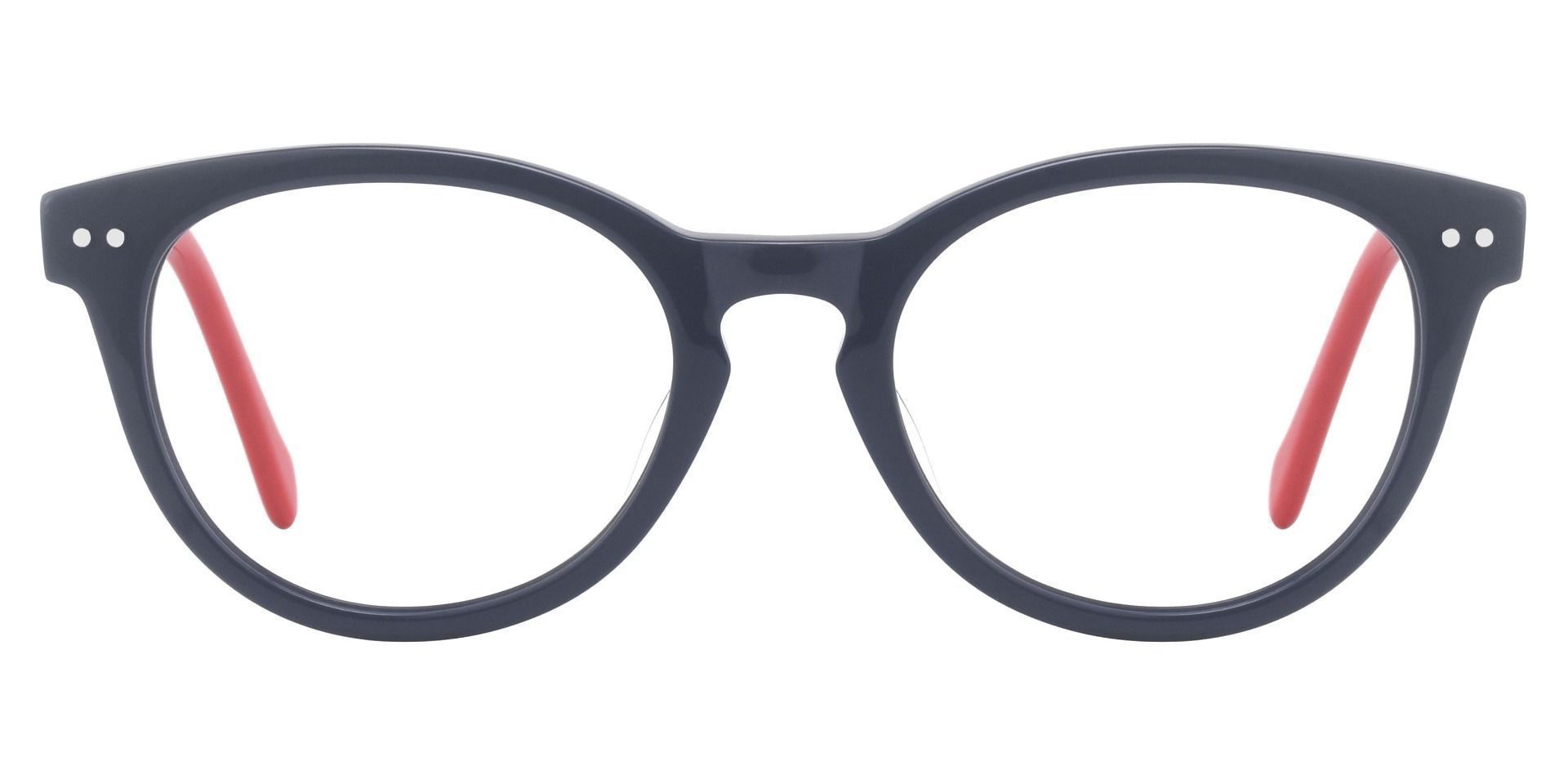 Common Oval Prescription Glasses - The Frame Is Blue And Red