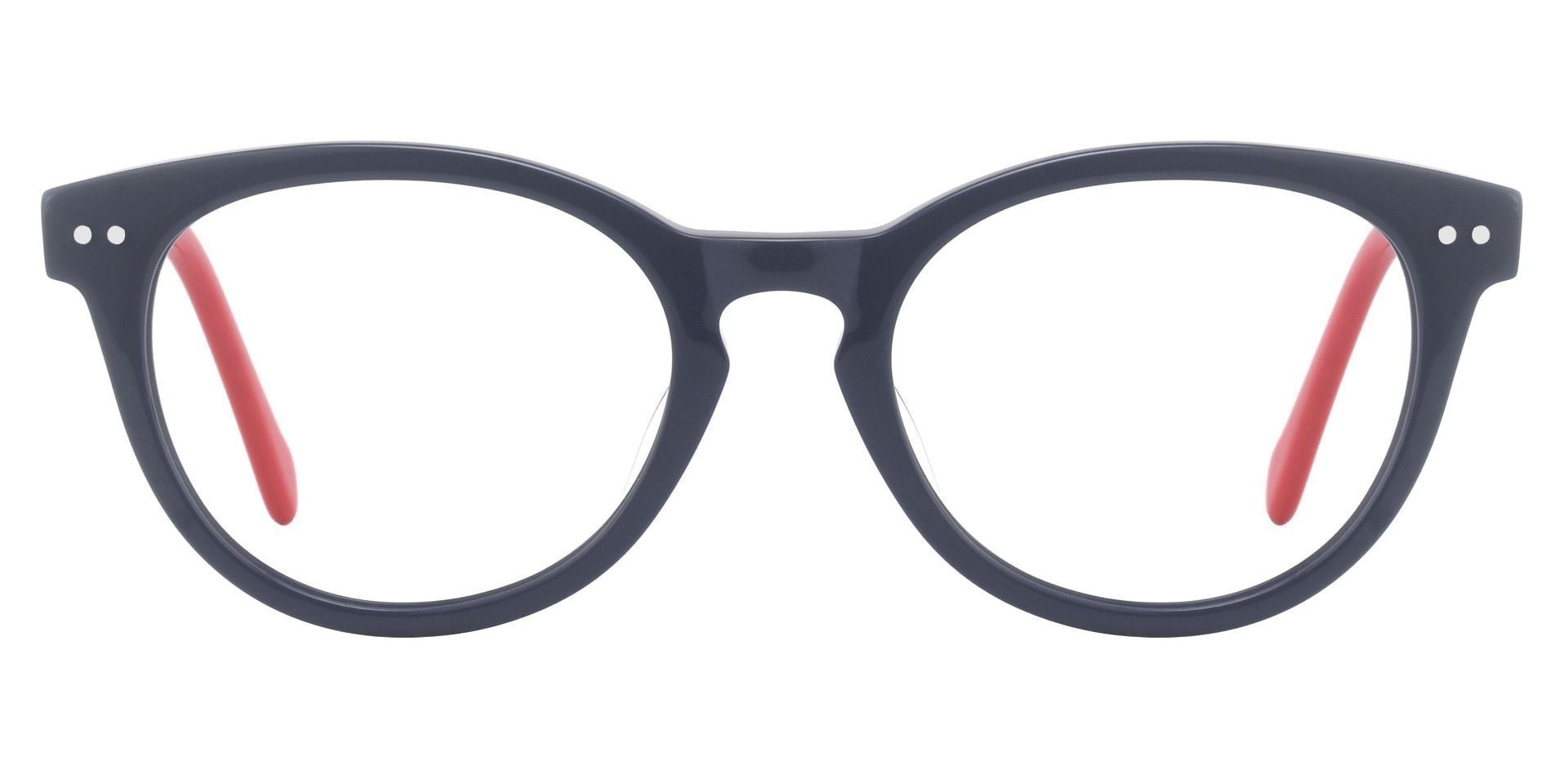 Revere Oval Eyeglasses Frame - The Frame Is Blue And Red