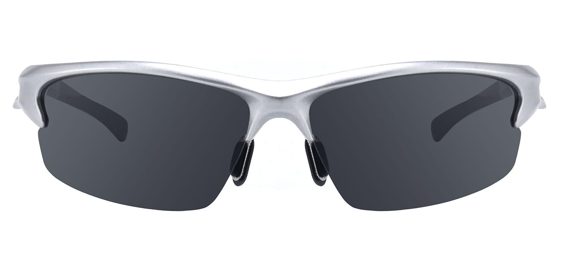 League Sports Glasses Non-Rx Sunglasses - Silver Frame With Gray Polarizer  Lenses