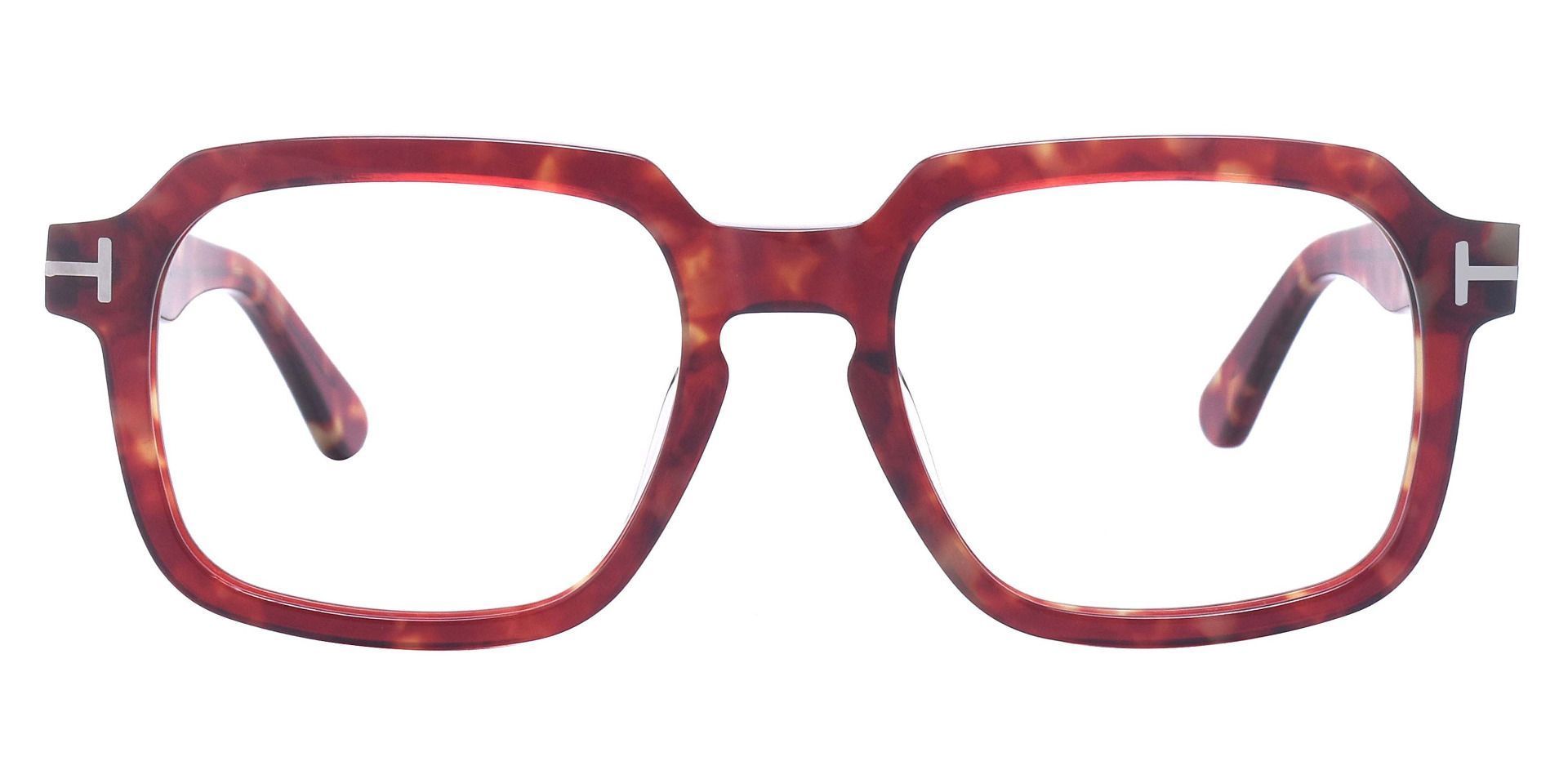 Celadon Square Prescription Glasses - Red