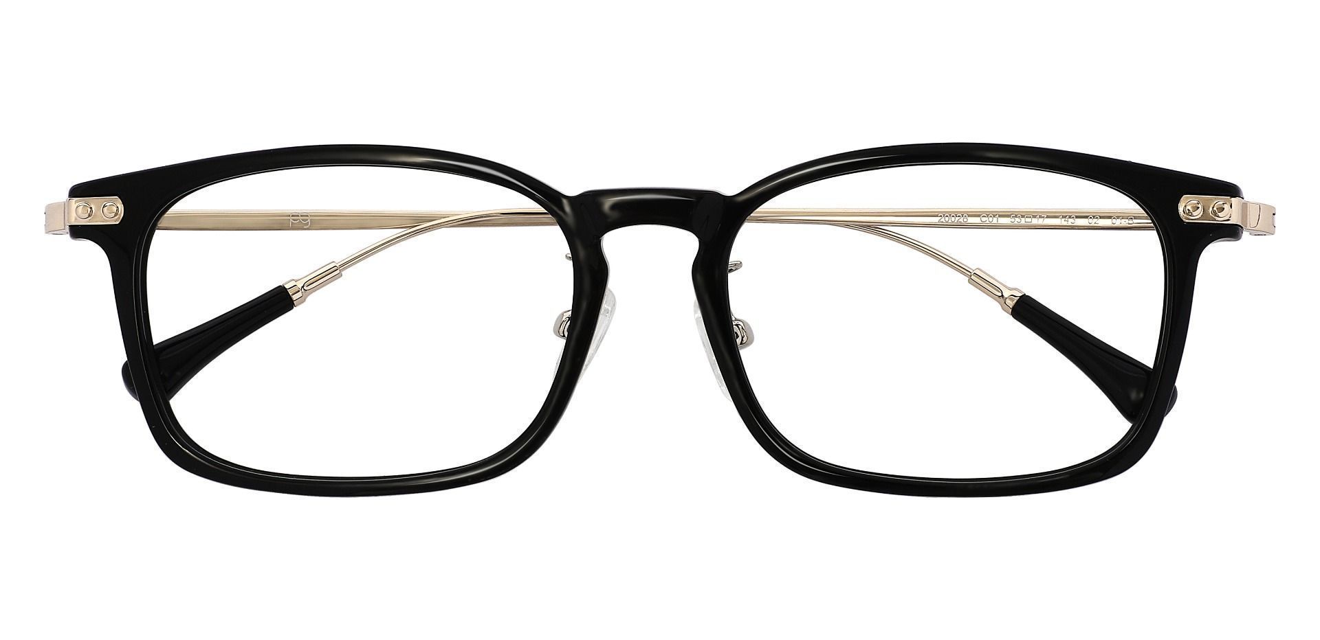 Barron Rectangle Eyeglasses Frame - Black