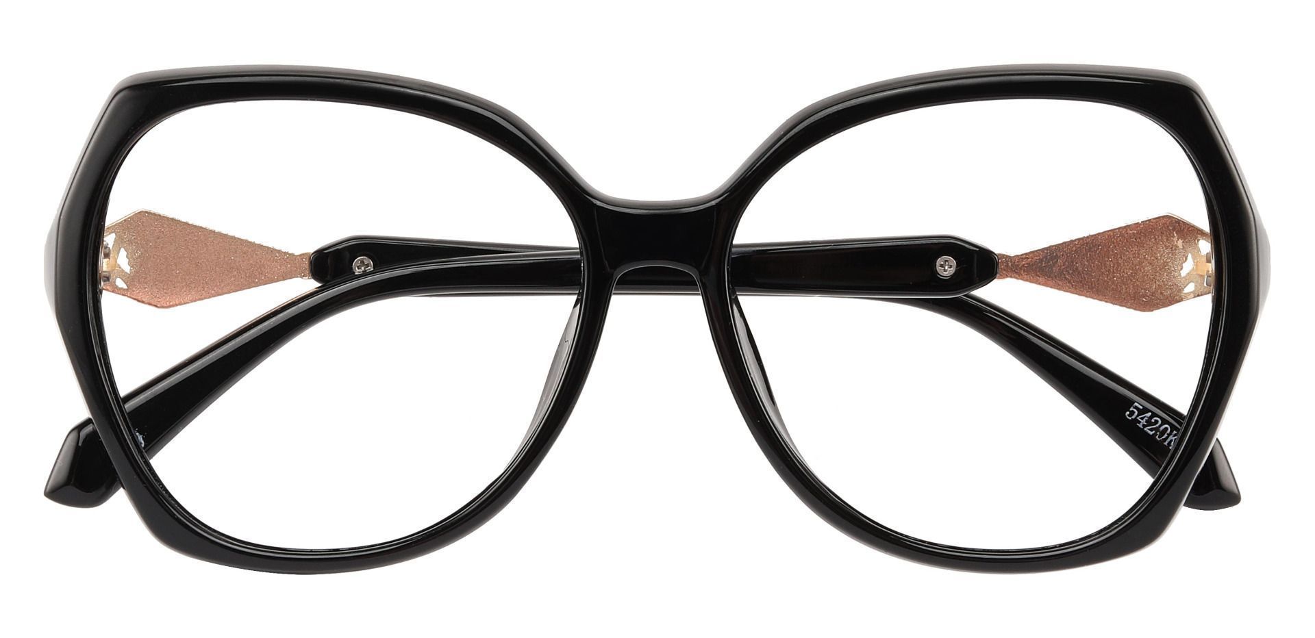 Solitaire Geometric Single Vision Glasses - Black