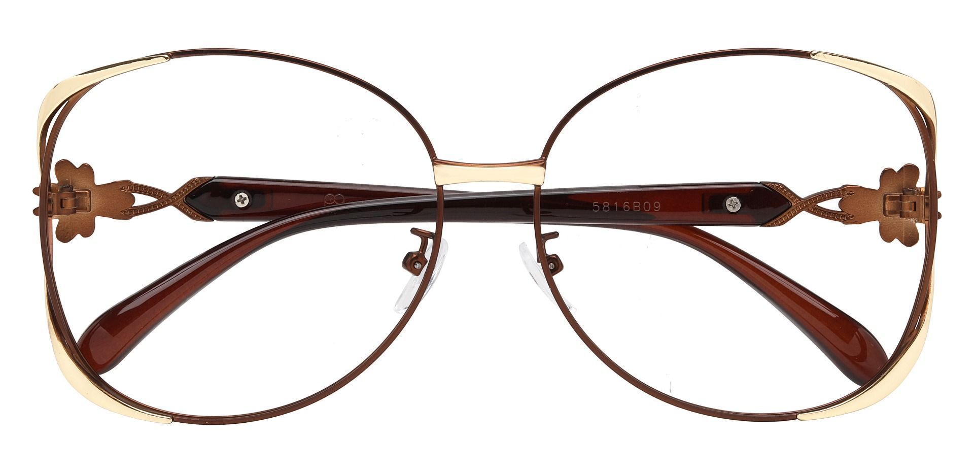 Nina Round Non-Rx Glasses - Brown