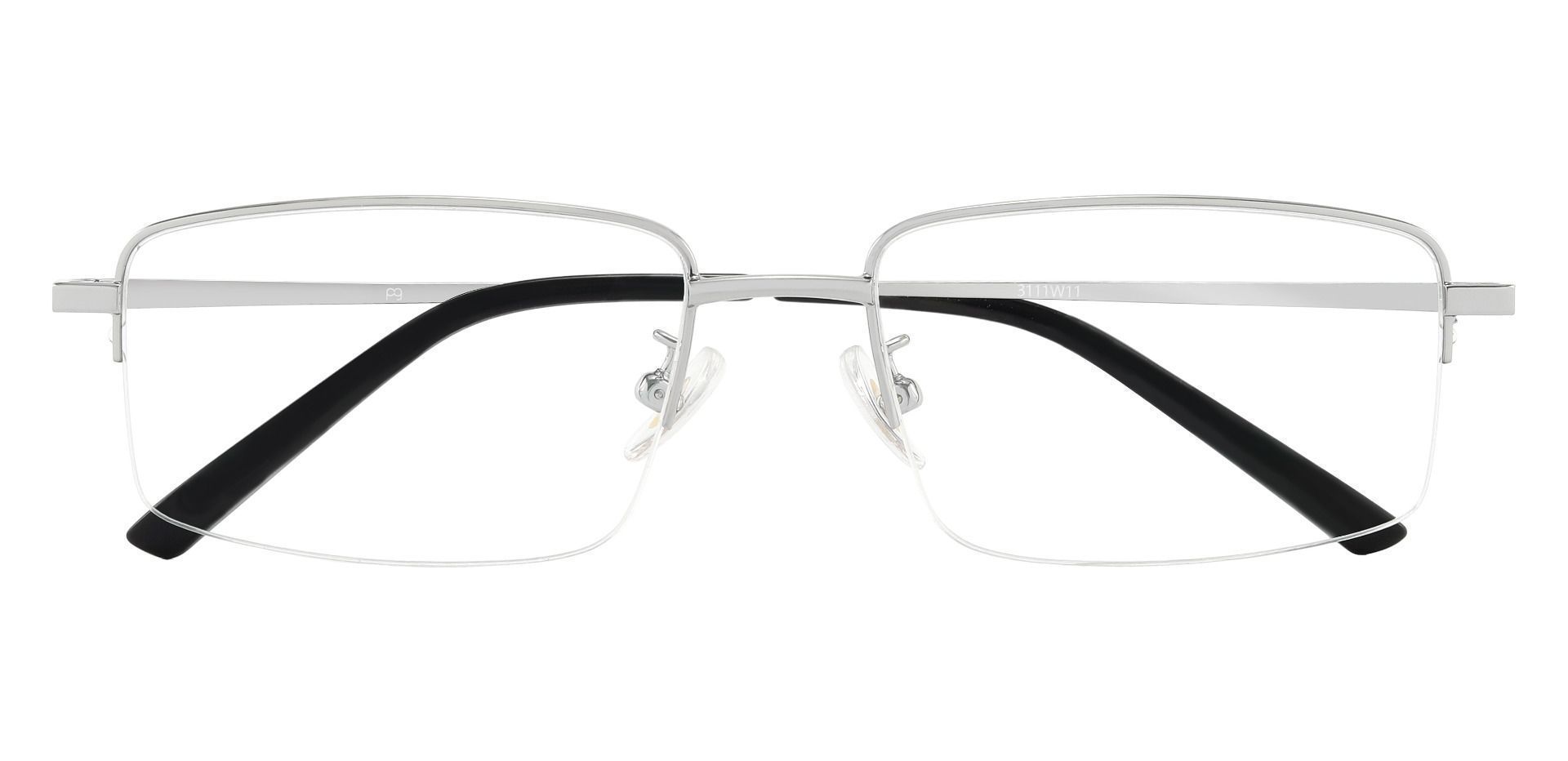 Wayne Rectangle Lined Bifocal Glasses - Silver