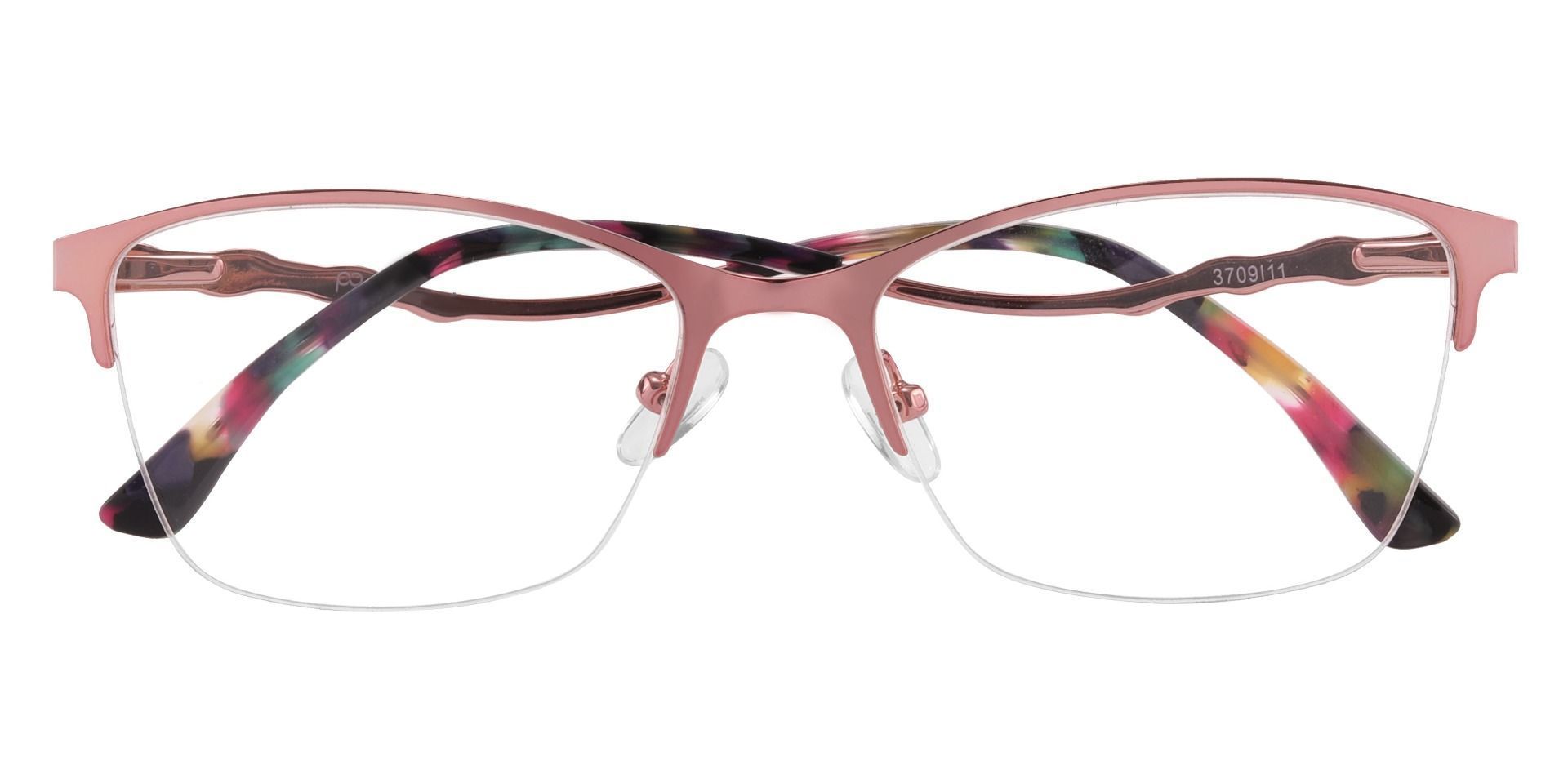 Milan Browline Prescription Glasses - Pink