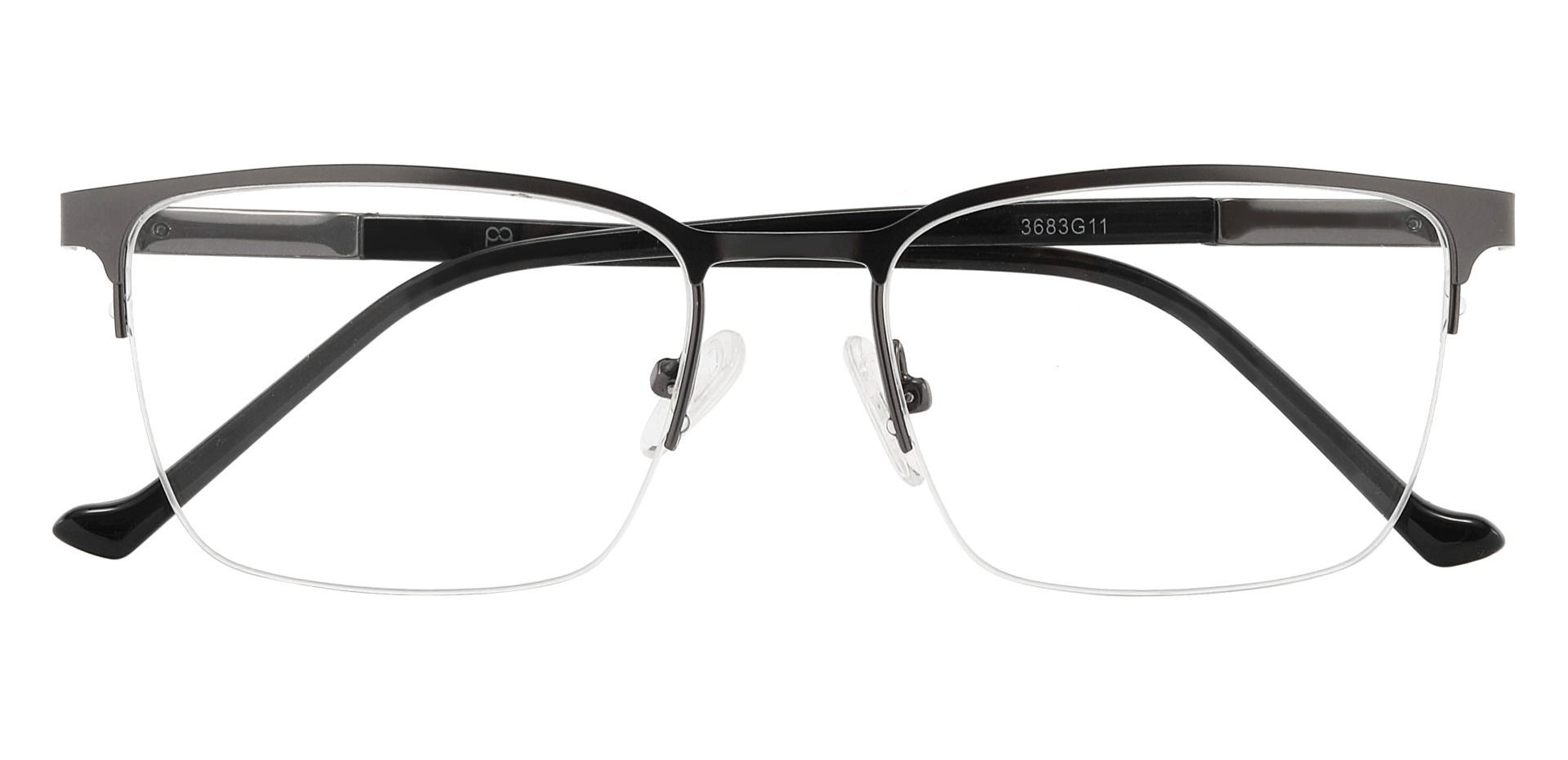 Ludlow Rectangle Lined Bifocal Glasses - Gray