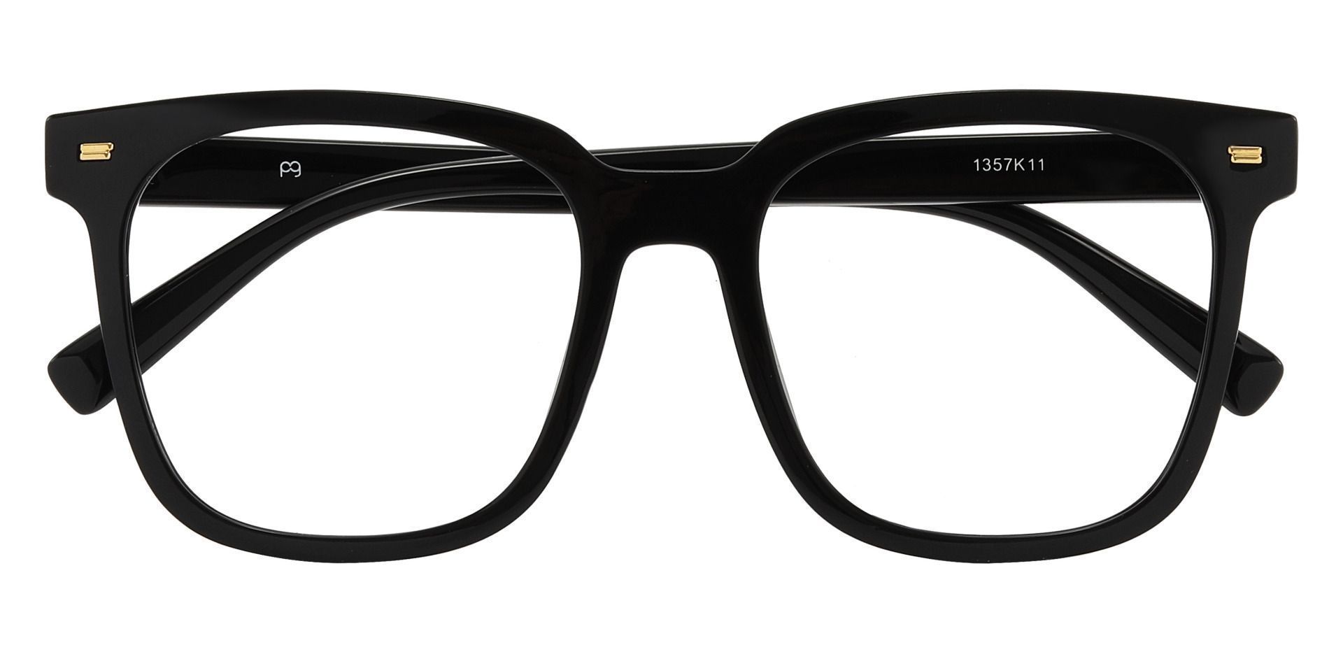Charlie Oversized Eyeglasses Frame - Black, Men's Eyeglasses