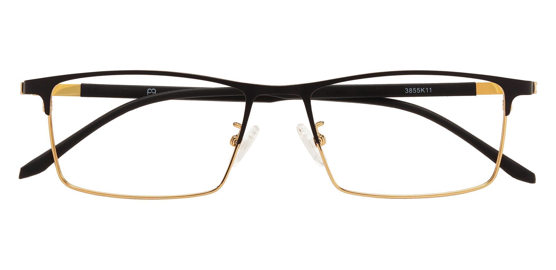 Regis Rectangle Non-Rx Glasses - Black