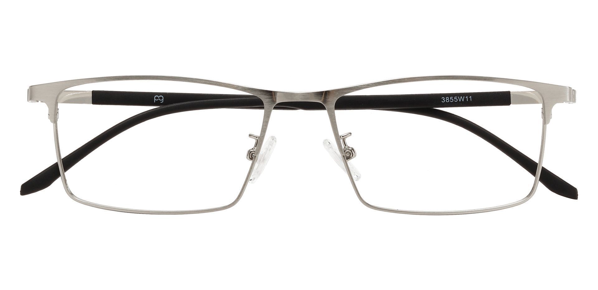 Regis Rectangle Eyeglasses Frame - Silver