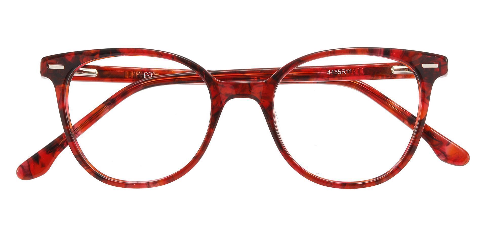 Chili Oval Non-Rx Glasses - Red