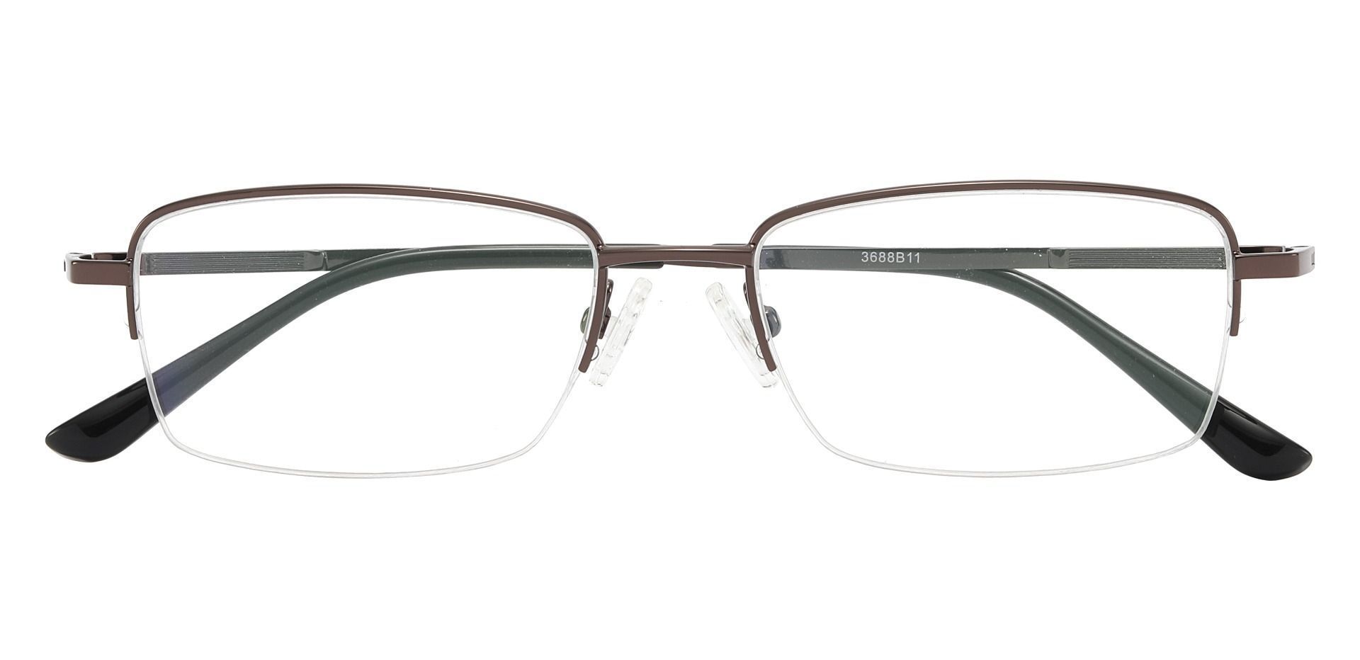 Milford Rectangle Eyeglasses Frame - Brown