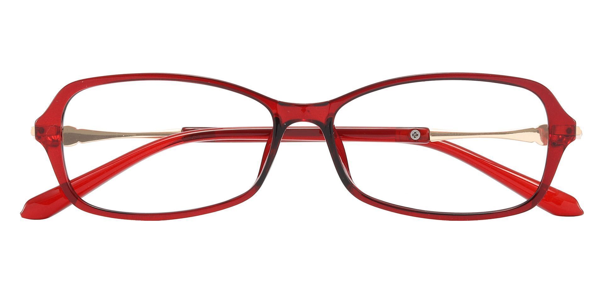 Blossom Rectangle Prescription Glasses - Red