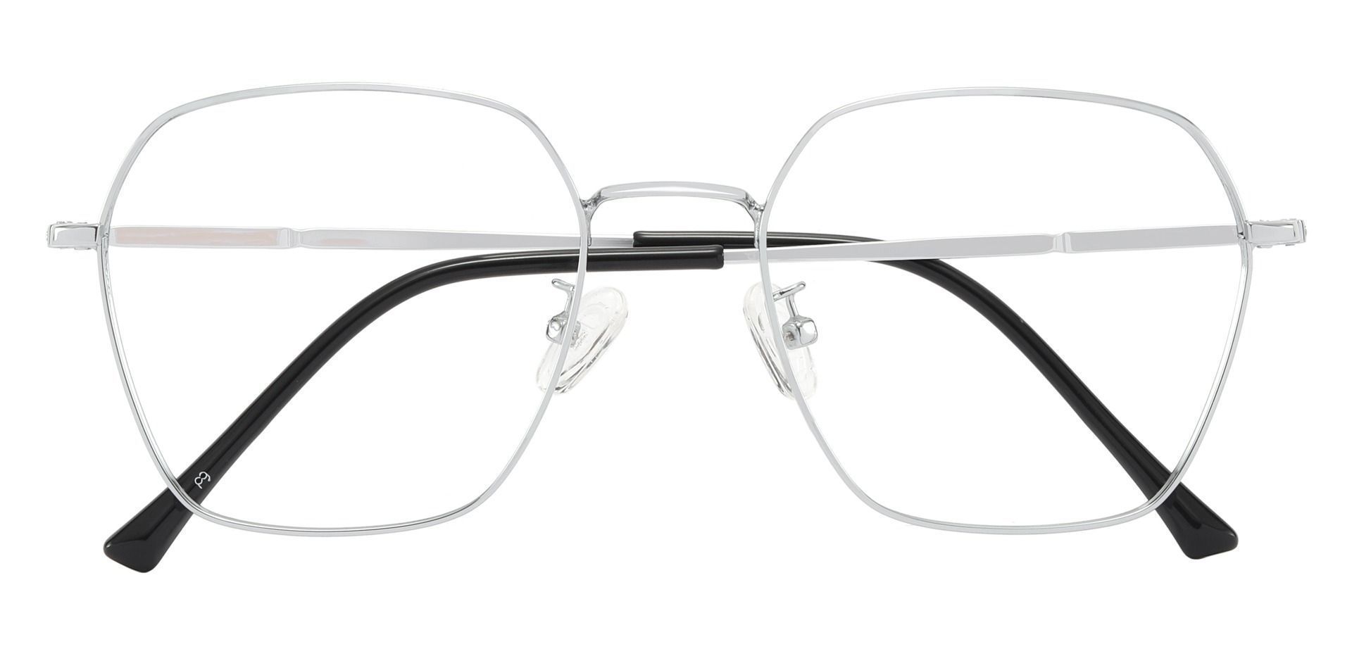 Calvin Geometric Prescription Glasses - Silver