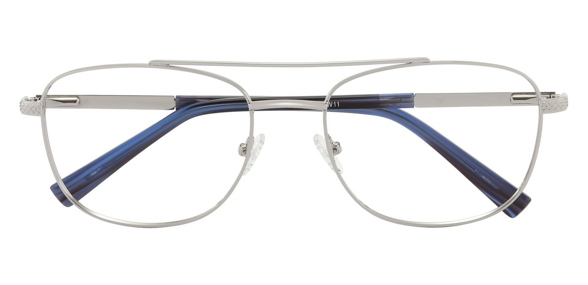 Erick Aviator Eyeglasses Frame - Silver
