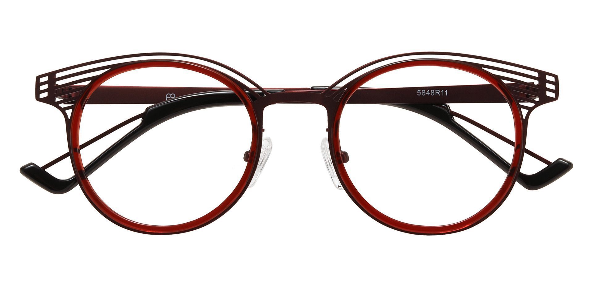 Waverly Round Non-Rx Glasses - Red