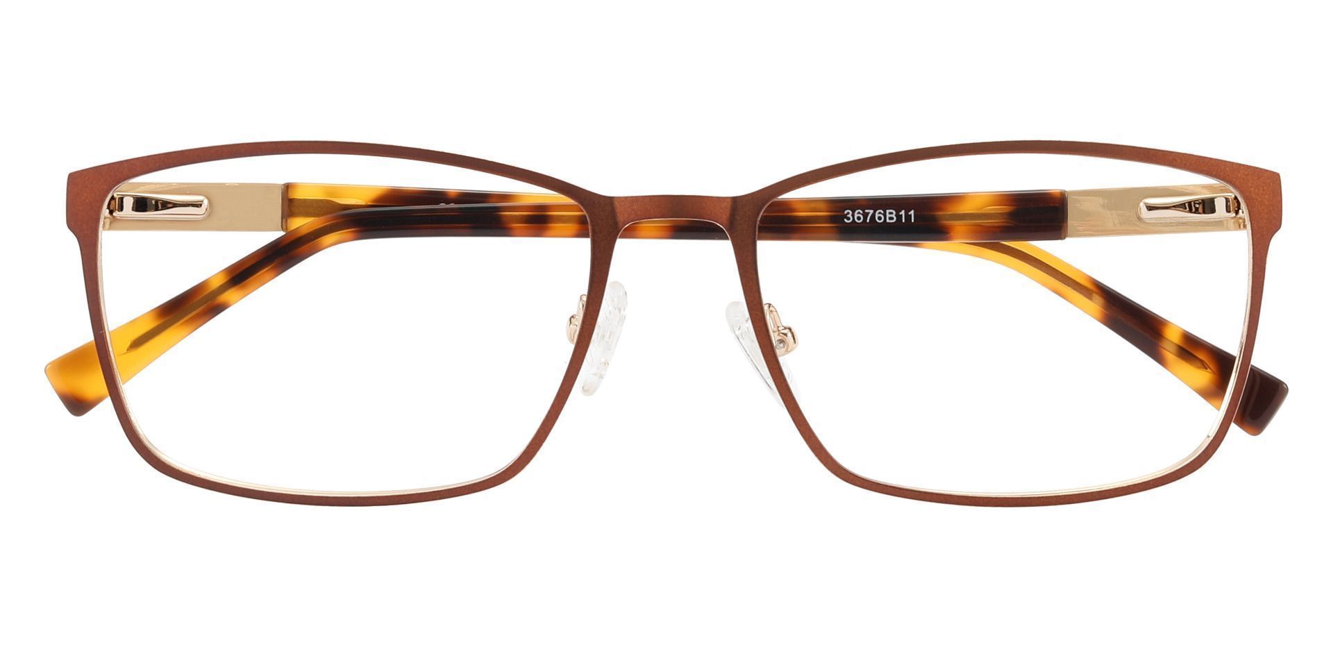 Cornell Rectangle Prescription Glasses - Brown