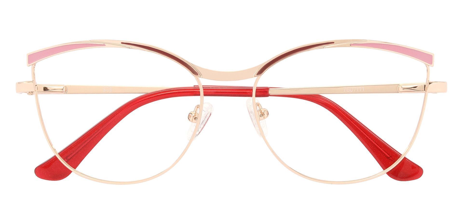 Amarillo Browline Prescription Glasses - Red
