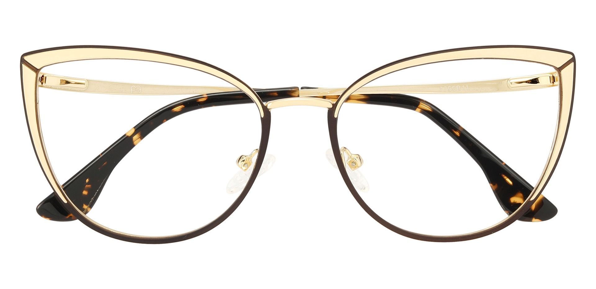 Alyssa Cat Eye Lined Bifocal Glasses - Brown