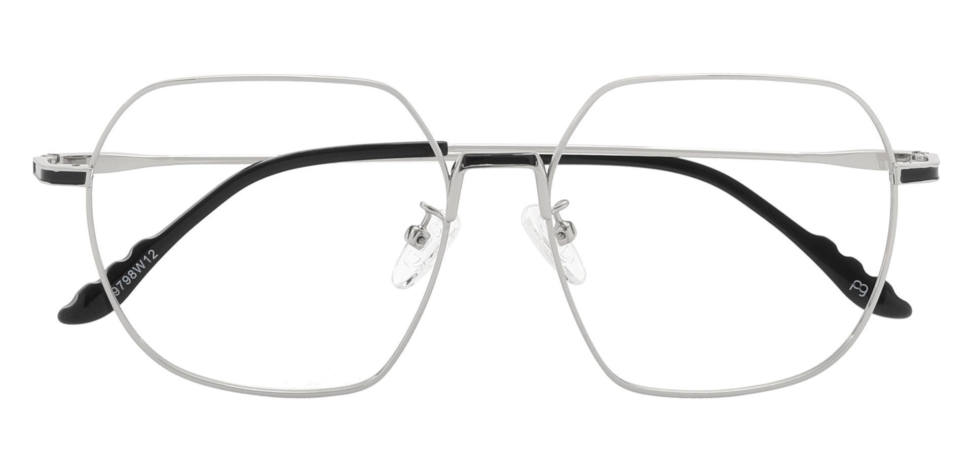 Maritza Geometric Prescription Glasses - Silver