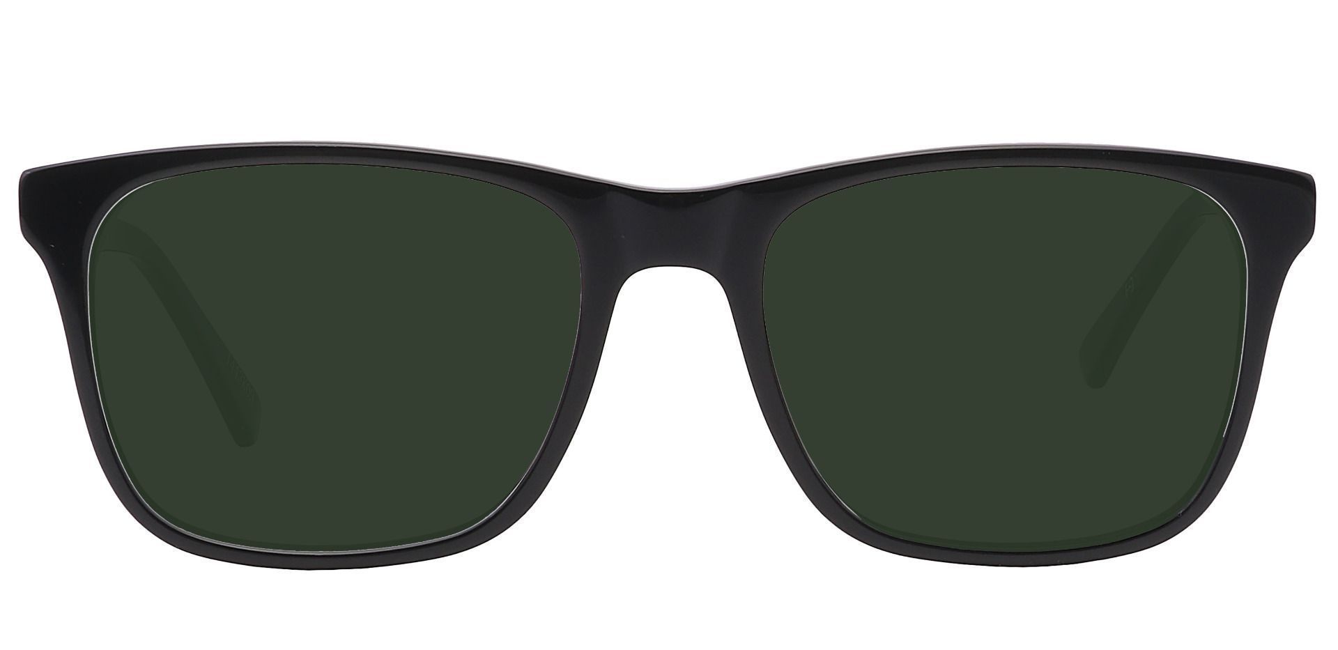 Cantina Square Reading Sunglasses - Black Frame With Green Lenses