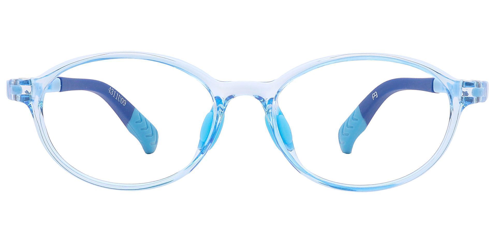 Axel Oval Lined Bifocal Glasses - Sky Blue Crystal