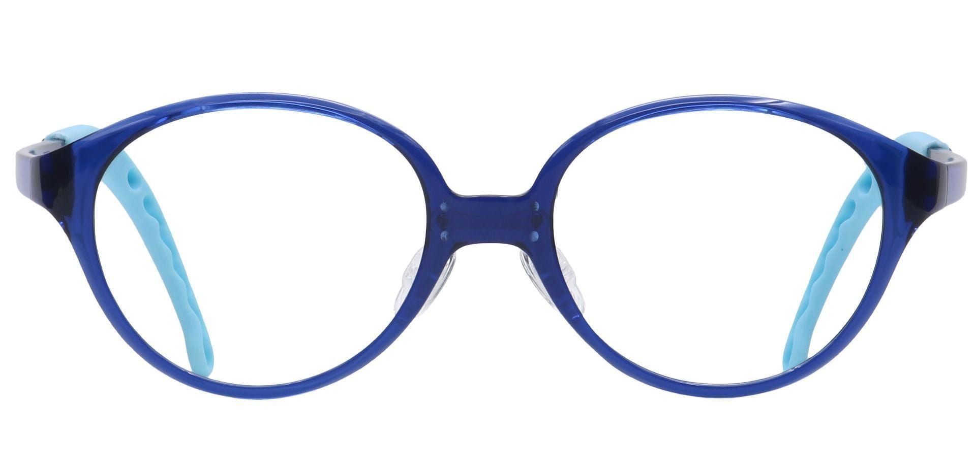 Zany Oval Lined Bifocal Glasses - Navy/turquoise