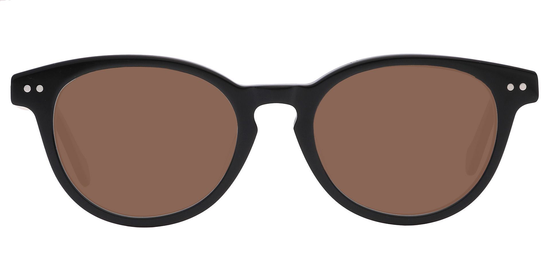 Oakland Oval Prescription Sunglasses Black Frame With Brown Lenses