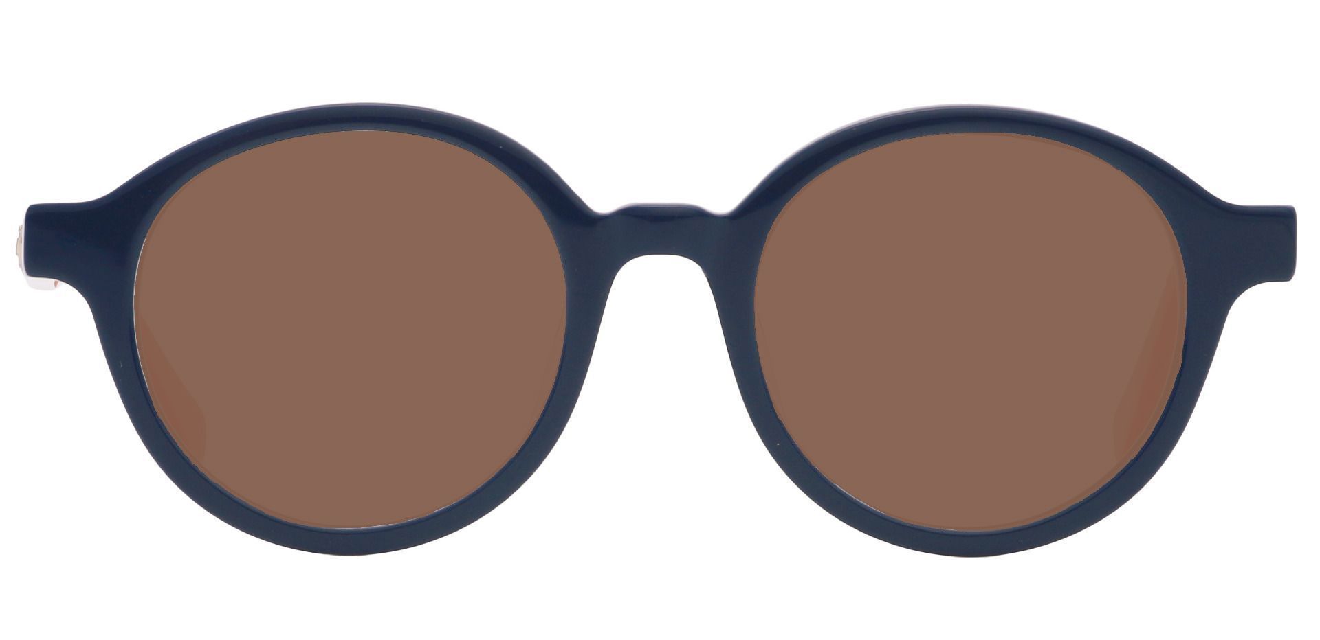 Dudley Round Single Vision Sunglasses - Blue Frame With Brown Lenses