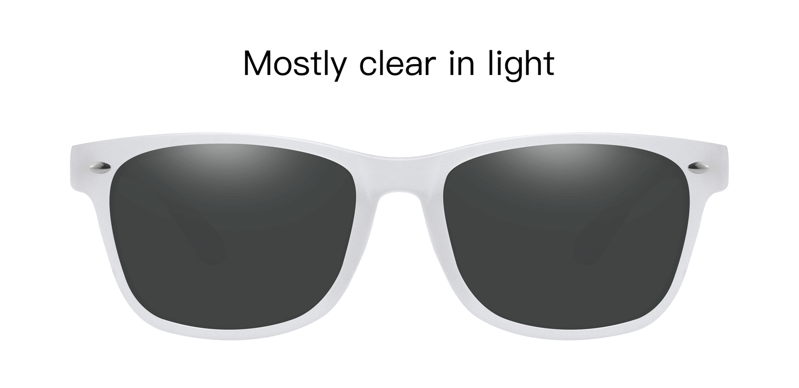 Anderson Classic Square Prescription Sunglasses - Clear Frame With Gray Lenses