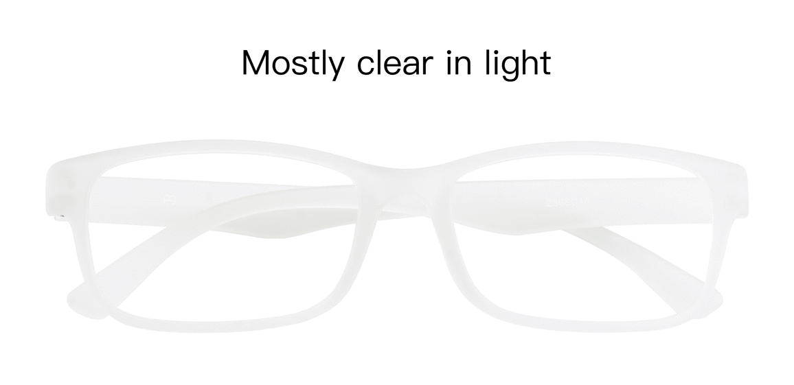 Parish Rectangle Prescription Glasses Matte Crystal Glow In Dark