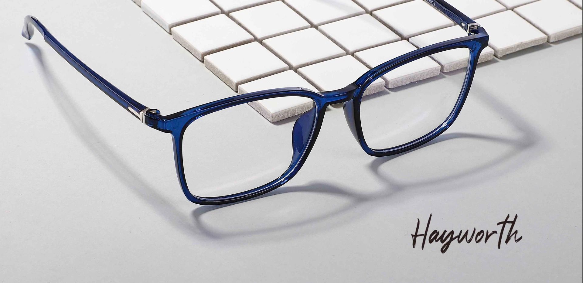 Hayworth Rectangle Prescription Glasses - Blue
