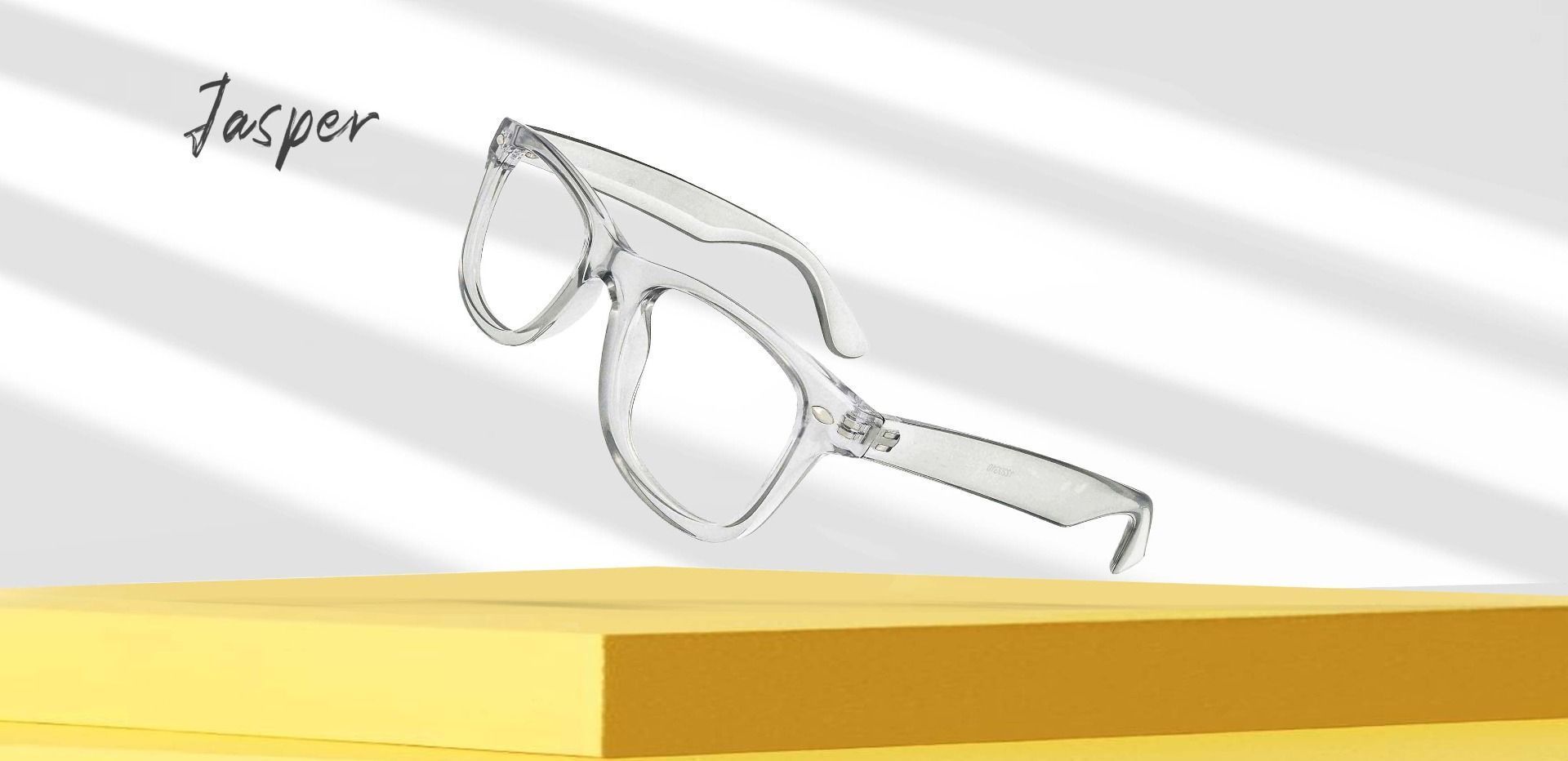 Jasper Square Prescription Glasses - Gray