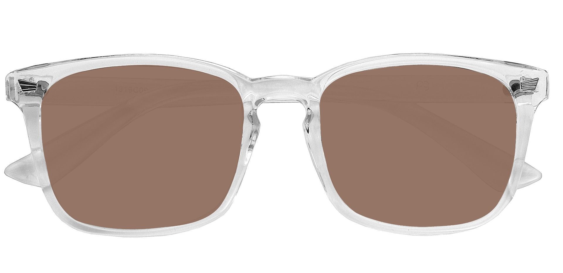 Rogan Square Prescription Sunglasses - Clear Frame With Brown Lenses