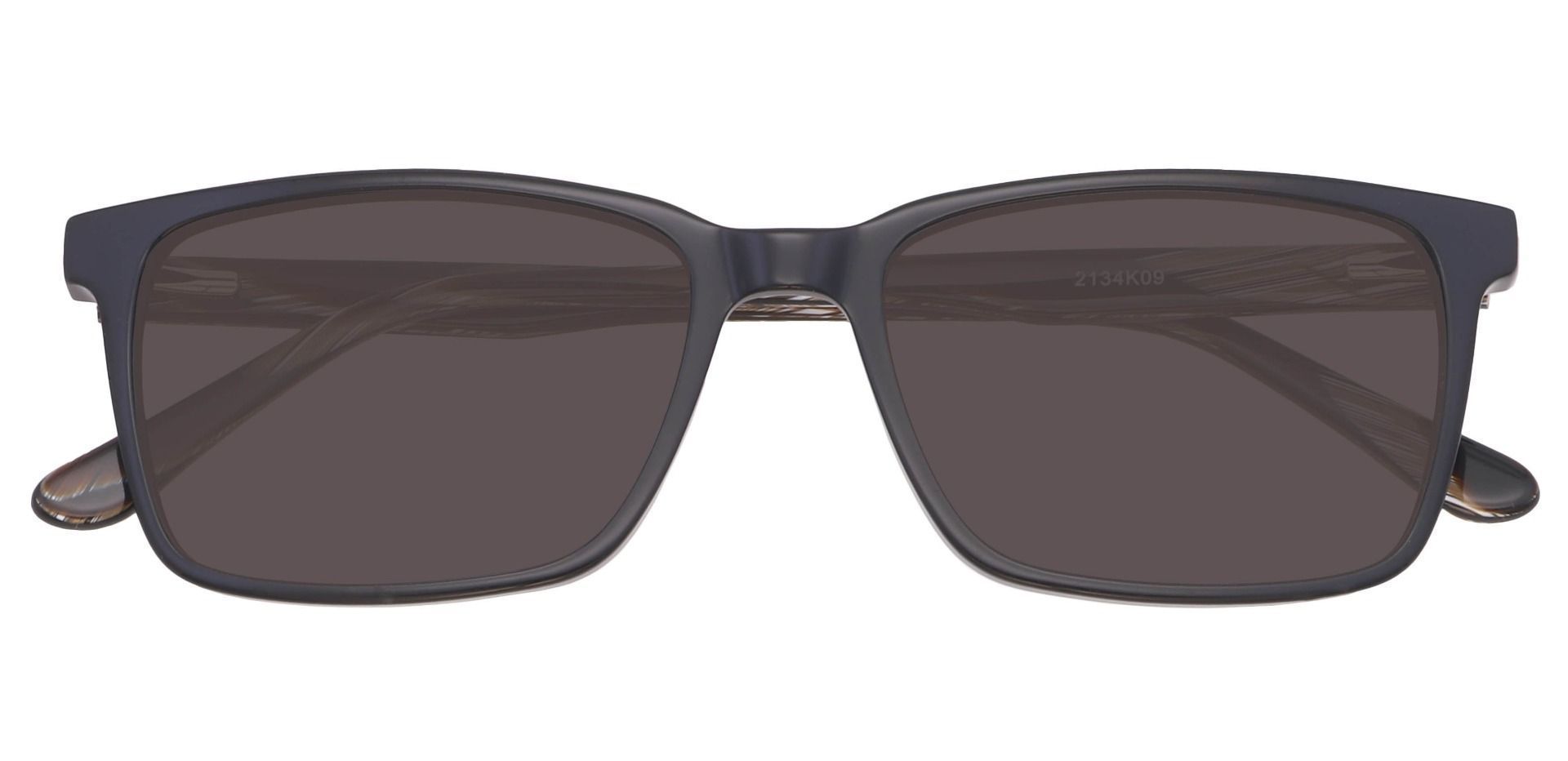 Venice Rectangle Reading Sunglasses - Black Frame With Gray Lenses