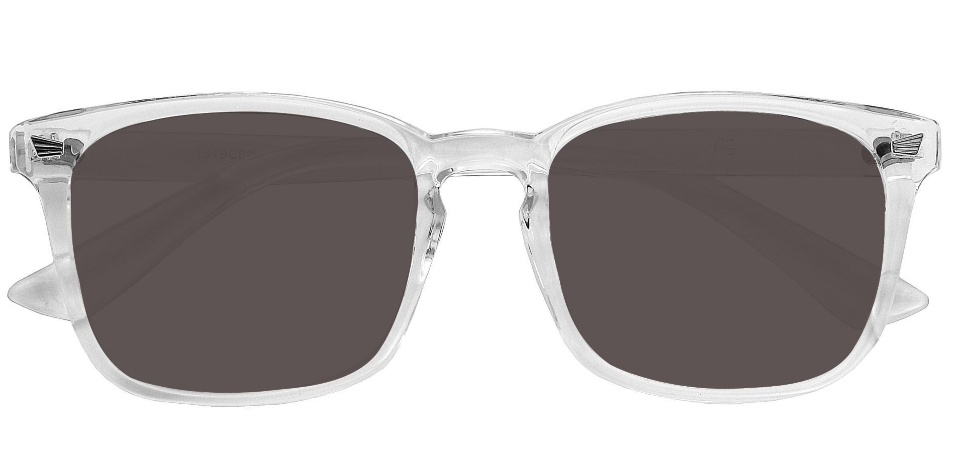 Rogan Square Non-Rx Sunglasses - Clear Frame With Gray Lenses