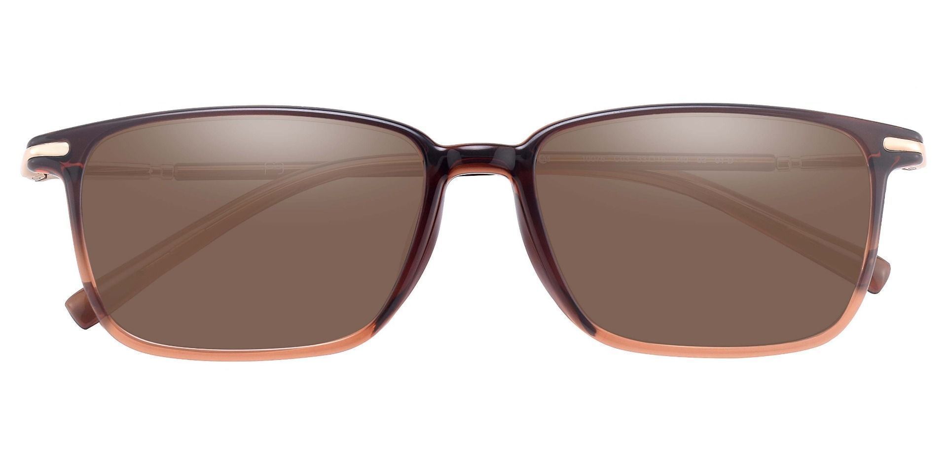 Surrey Rectangle Progressive Sunglasses Brown Frame With Brown Lenses