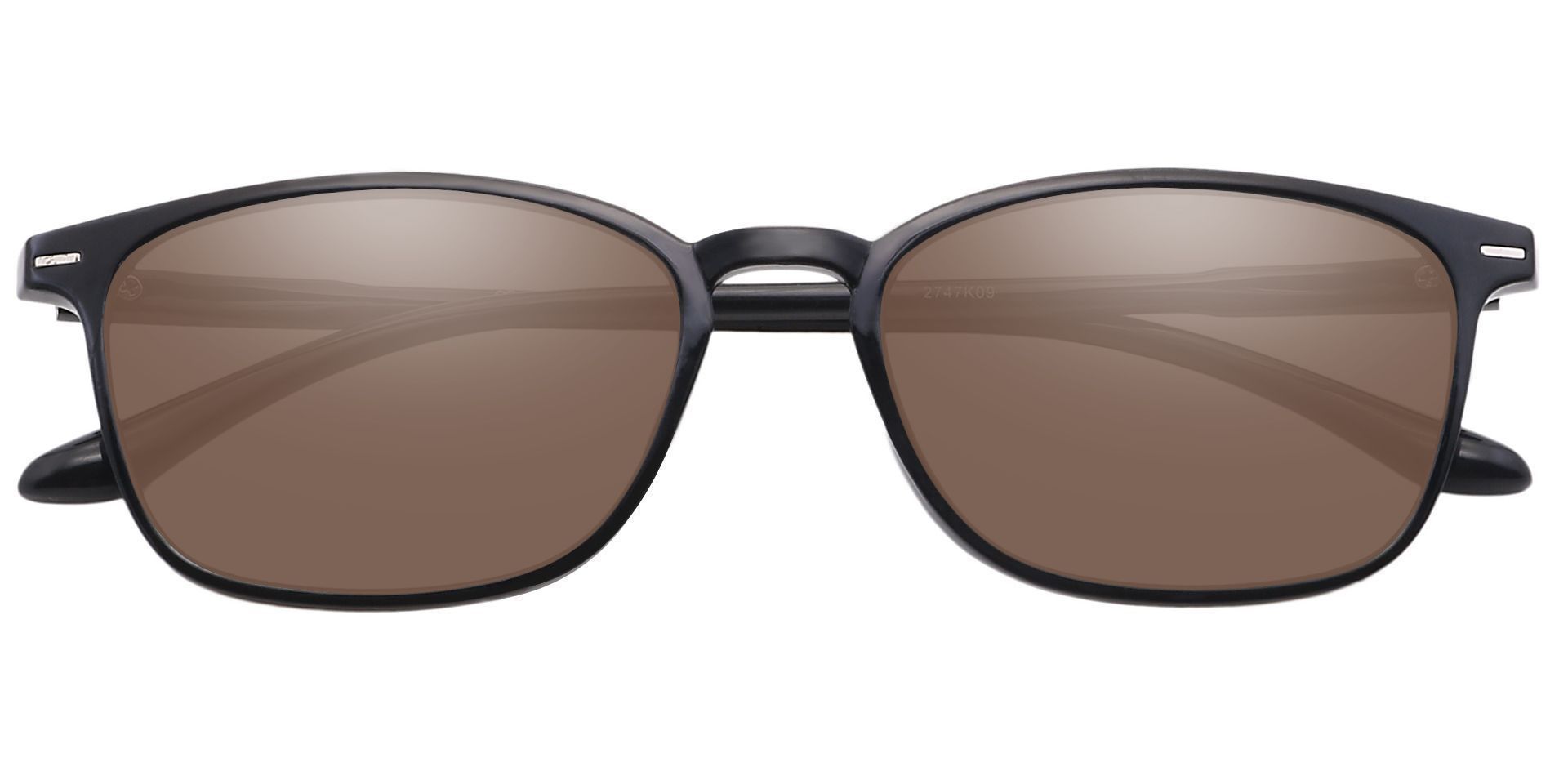 Cabo Oval Prescription Sunglasses -  Black Frame With Brown Lenses