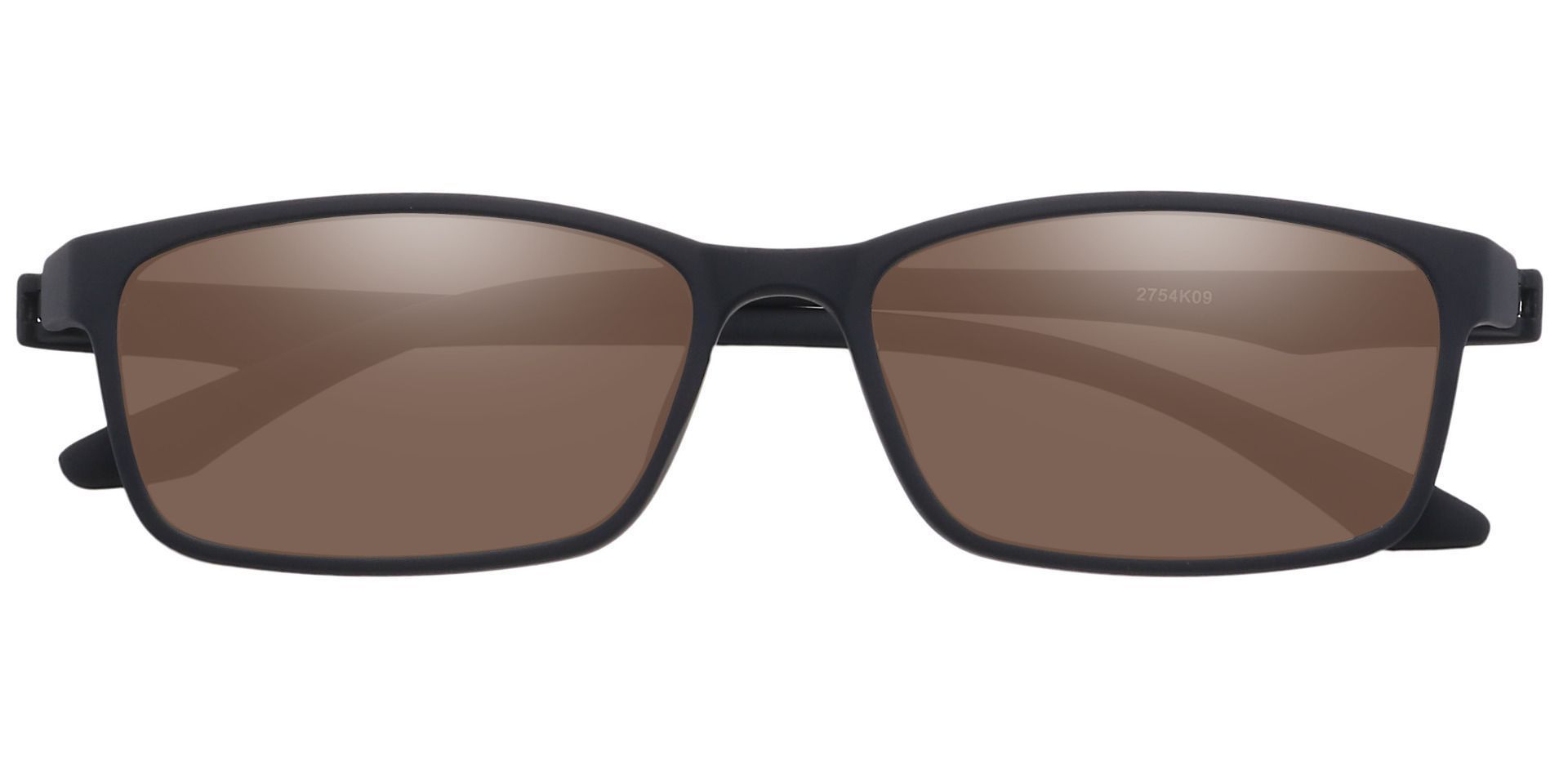 Wichita Rectangle Progressive Sunglasses Black Frame With Brown