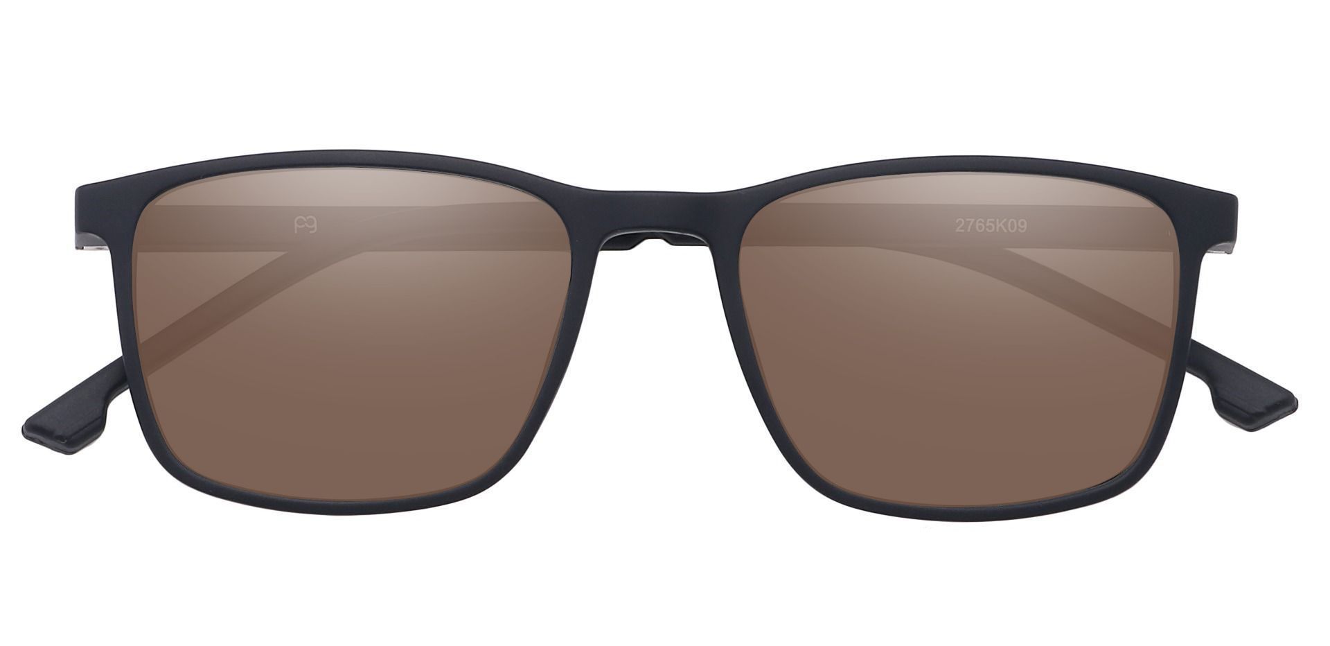 Franklin Rectangle Non-Rx Sunglasses - Black Frame With Brown Lenses