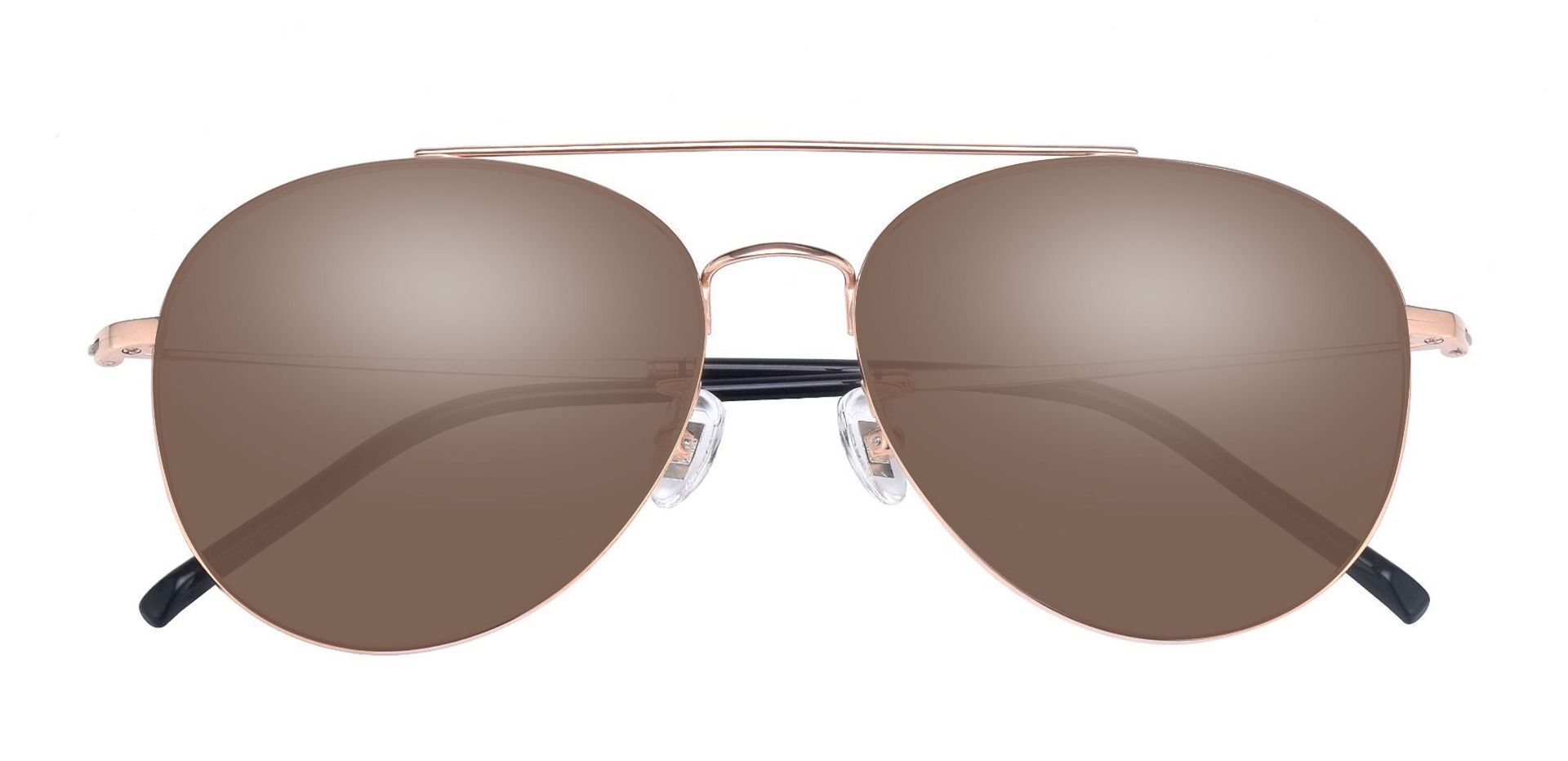 Laredo Aviator Progressive Sunglasses Rose Gold Frame With Brown