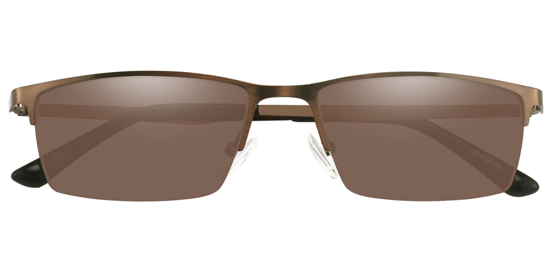 Lombard Rectangle Prescription Sunglasses - Brown Frame With Brown Lenses