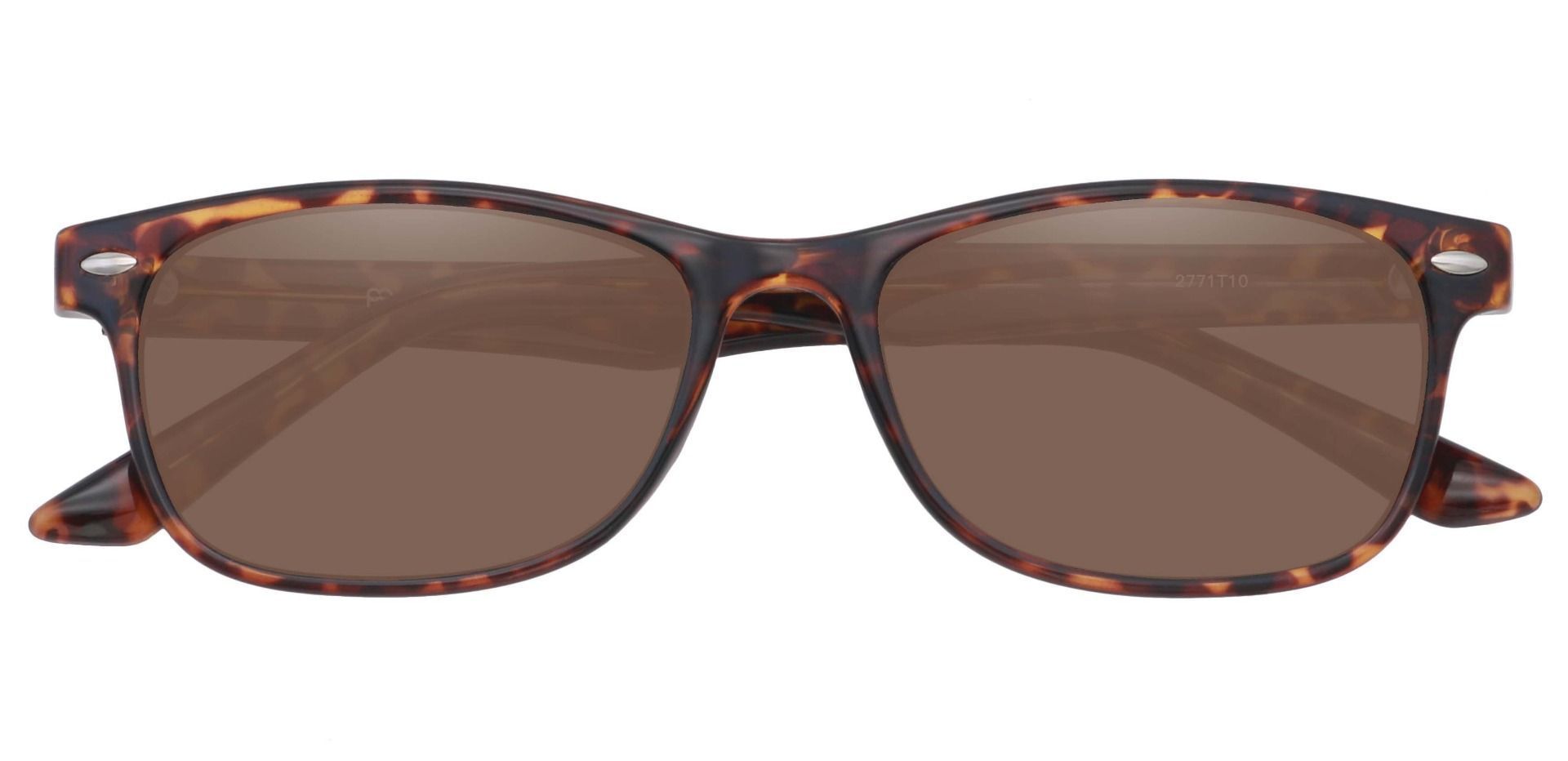 Village Rectangle Prescription Sunglasses - Tortoise Frame With Brown Lenses